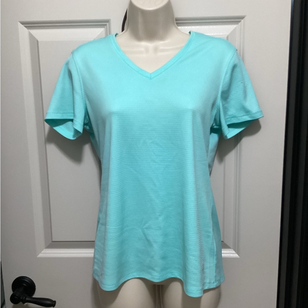 Reel Legends Ladies Mint Green V-neck Short Sleeve Top